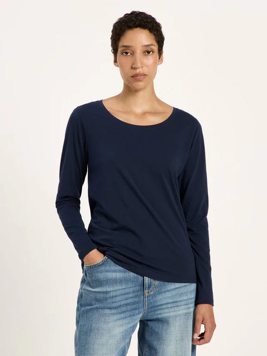 Langarmshirt dunkelblau GOTS LANIUS