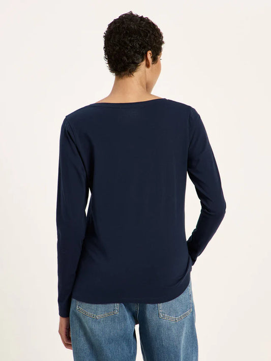 Langarmshirt dunkelblau GOTS LANIUS